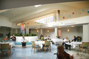 Delmar Gardens West dining and seating area.